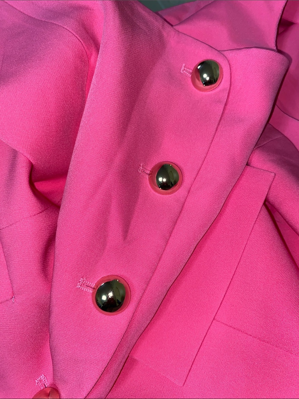 Cicy Bell • Pink • Sleeveless • Skirt Set • Gold Button-Front Vest • Large - Picture 4 of 6